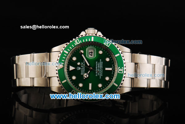 Rolex Submariner Oyster Perpetual Automatic with Green Dial and Green Graduated Bezel-White Round Bead Marking and Small Calendar - Click Image to Close